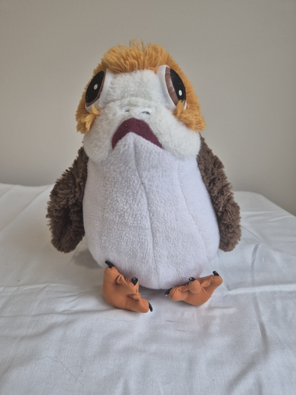 Disney Porg Plush Toy - White, Brown & Orange